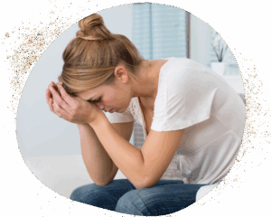femme fatiguée, douloureuse